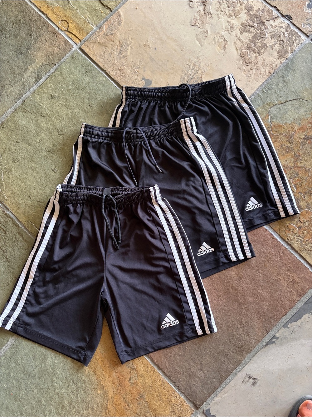 adidas Black Shorts with White 3-Stripe Detail